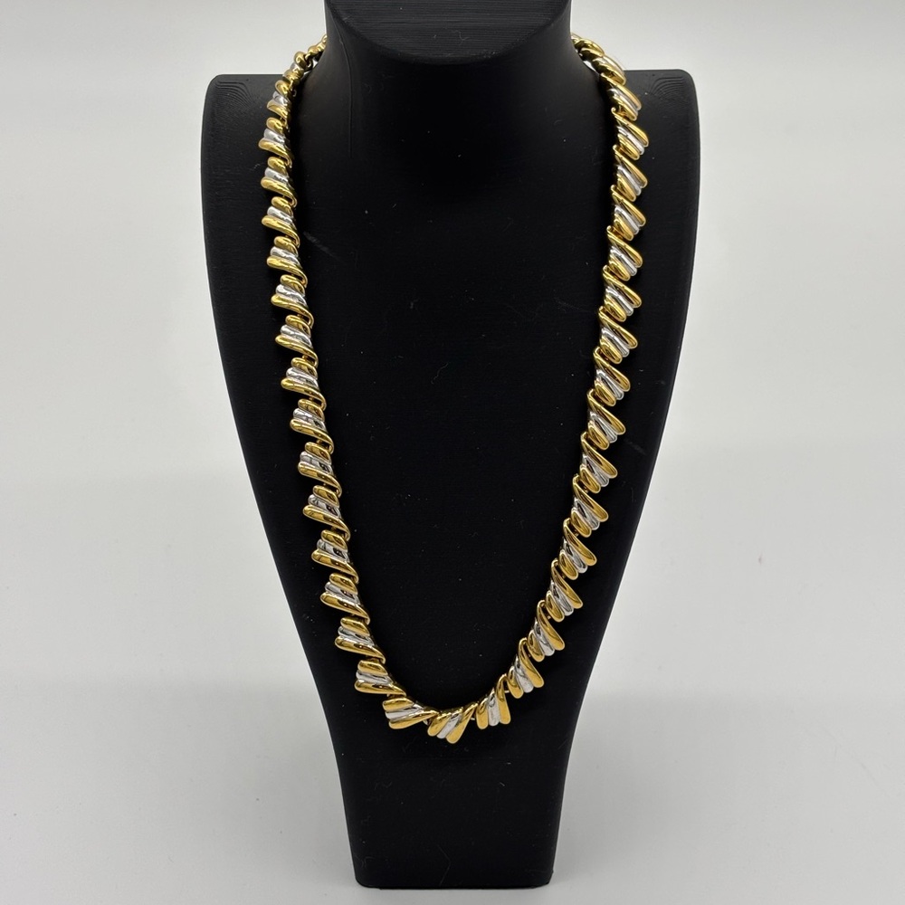 Nina Ricci Gold And Silver X-Pattern Necklace 184$